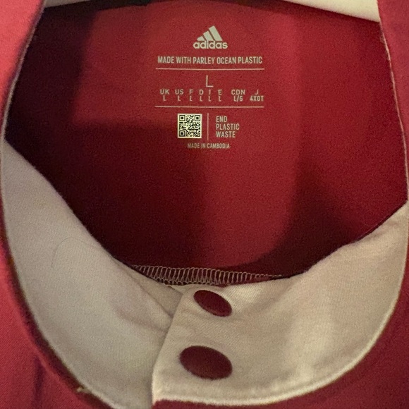 Adidas Women’s Maroon and White 3/4 Zip Longsleeve Shirt - Picture 3 of 3